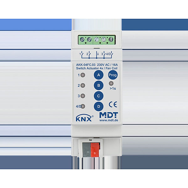 MDT technologies Schaltaktor 4-fach 2TE REG,16A,230VAC,Komp. AKK-04FC.03